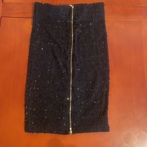 Sparkly black pencil skirt